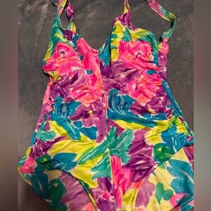 Colorful floral vintage swimsuit